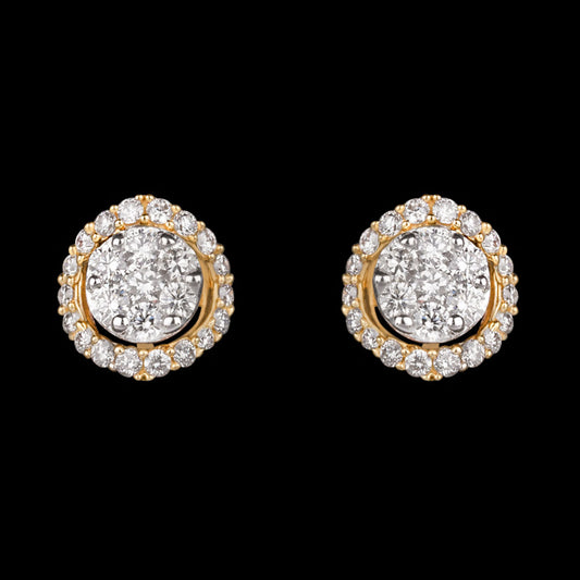 14K Yellow Gold Diamond Earrings - 0.86ct SI-HI
