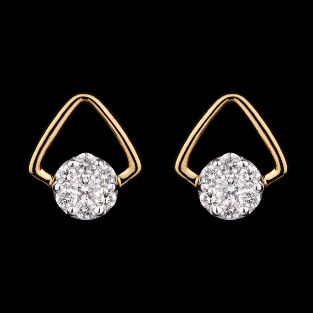 14K Yellow Gold Diamond Earrings - 0.17ct SI-GH