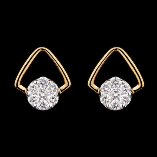 14K Yellow Gold Diamond Earrings - 0.17ct SI-GH