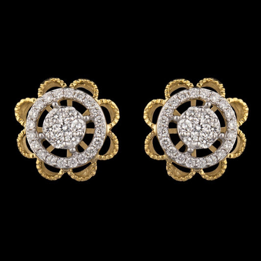 14K Yellow Gold Diamond Earrings - 0.46ct VVS-VS-GH