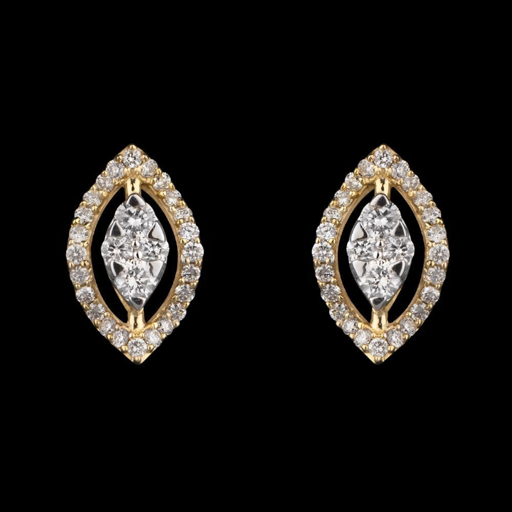 14K Yellow Gold Diamond Earrings - 0.54ct VVS-VS-GH
