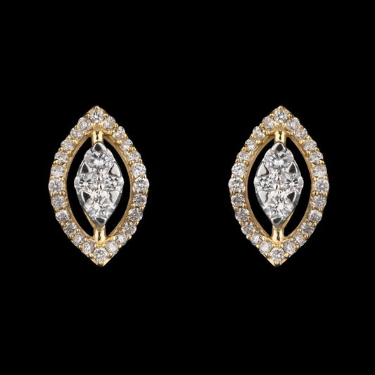 14K Yellow Gold Diamond Earrings - 0.54ct VVS-VS-GH