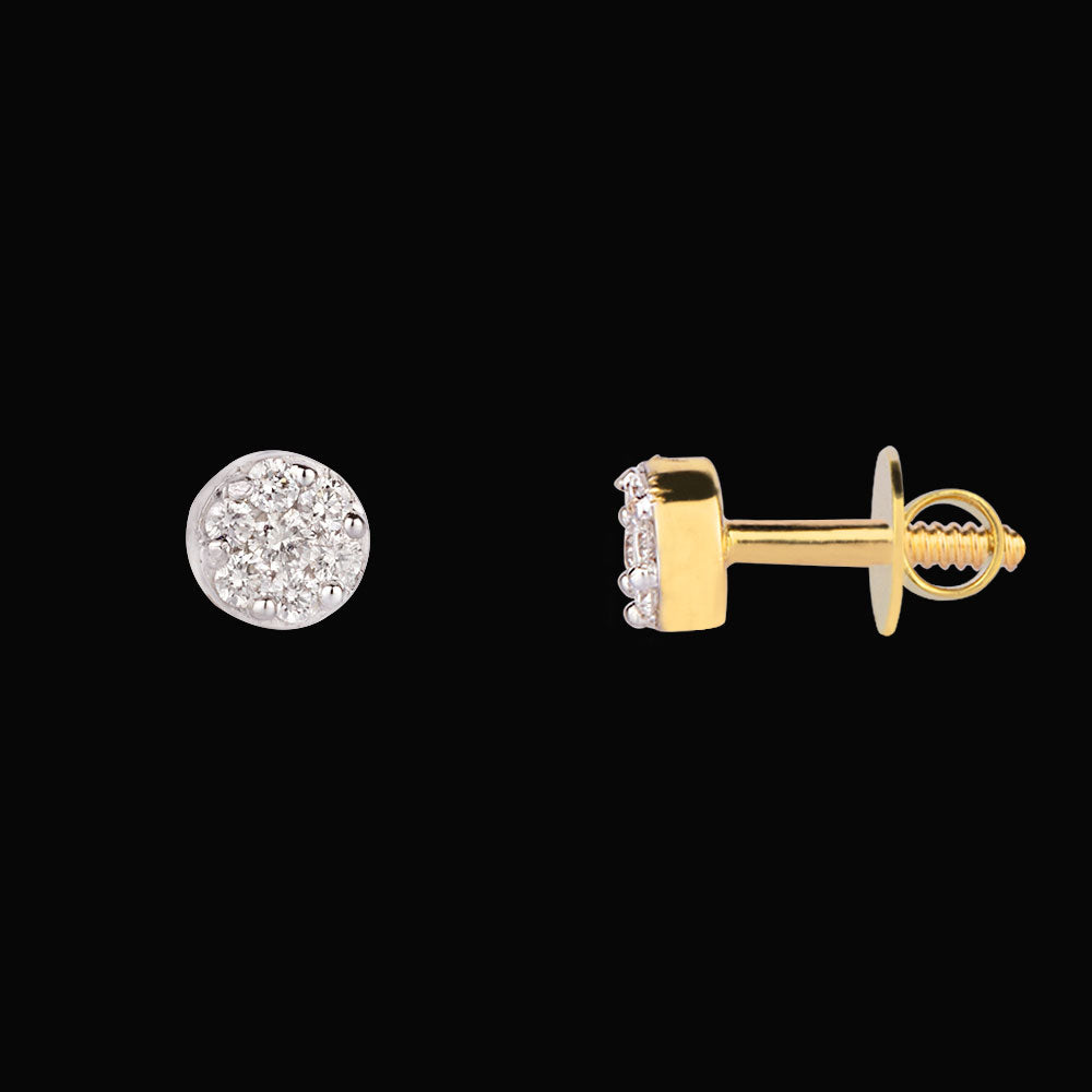 14K Yellow Gold Diamond Earrings - 0.17ct VVS-VS-HI