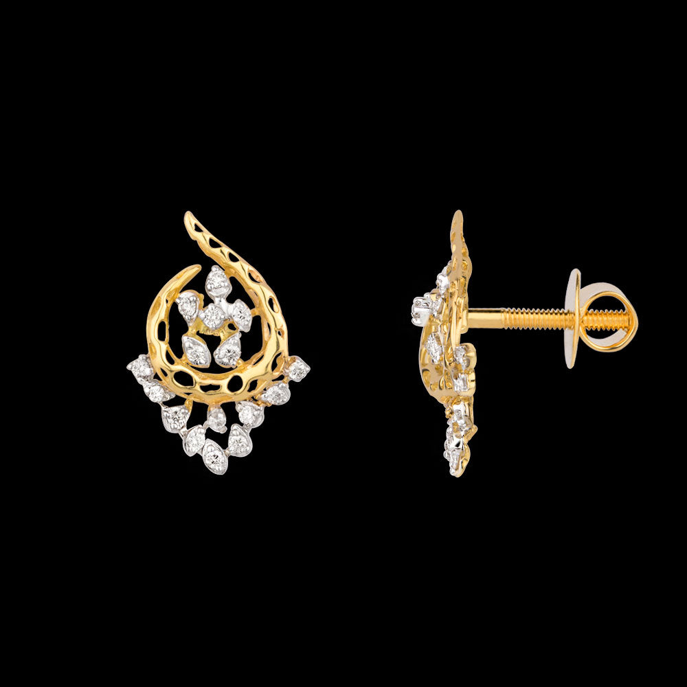14K Yellow Gold Diamond Earrings - 0.193ct VVS-VS-IJ