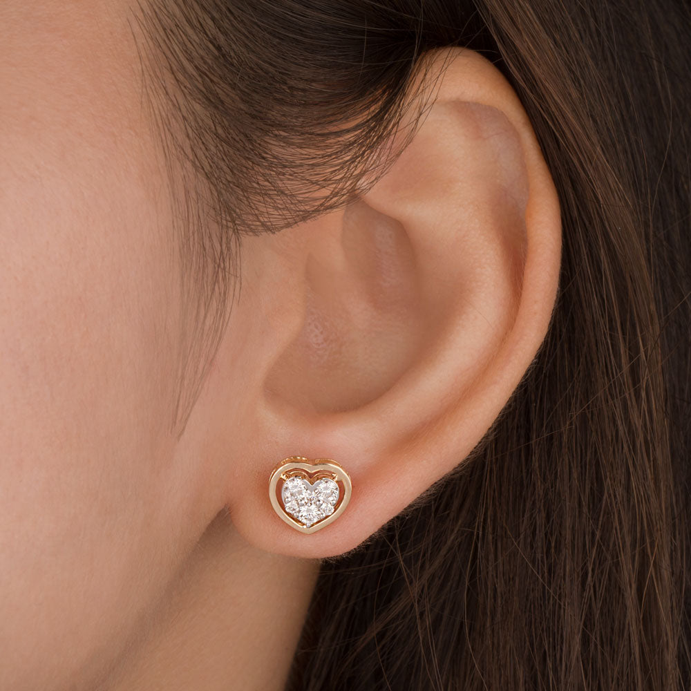 14K Yellow Gold Diamond Earrings - 0.49ct VVS-VS-HI