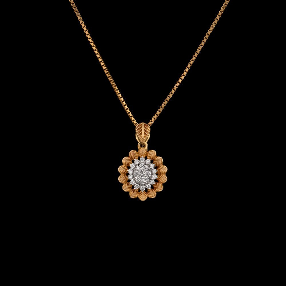14K Yellow Gold Diamond Pendant - 0.2ct VS-GH