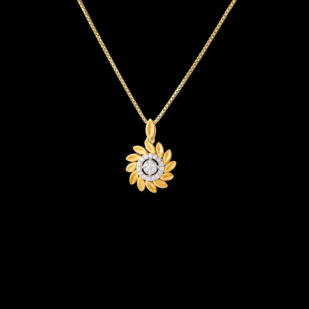 18K Yellow Gold Diamond Pendant - 0.173ct VVS-EF
