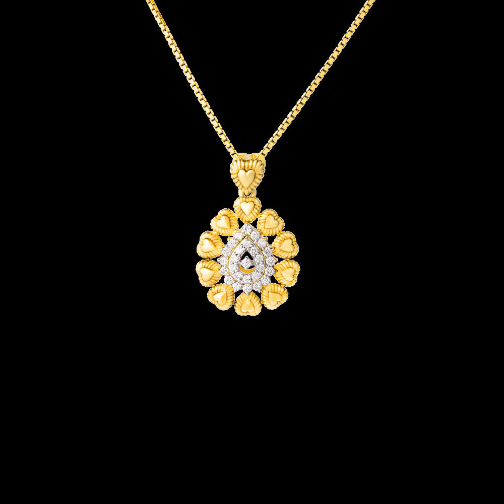 14K Yellow Gold Diamond Pendant - 0.19ct VS-GH