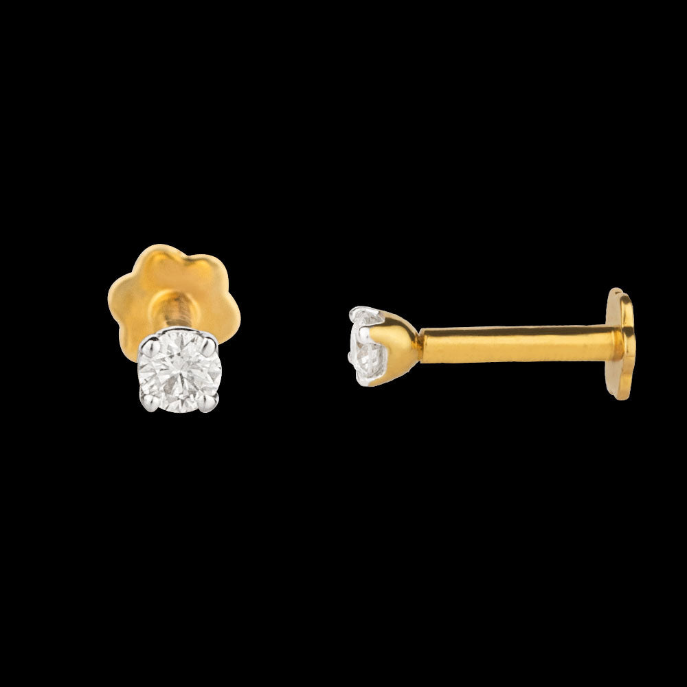 14K Yellow Gold Diamond Nosepin - 0.02ct SI-IJ