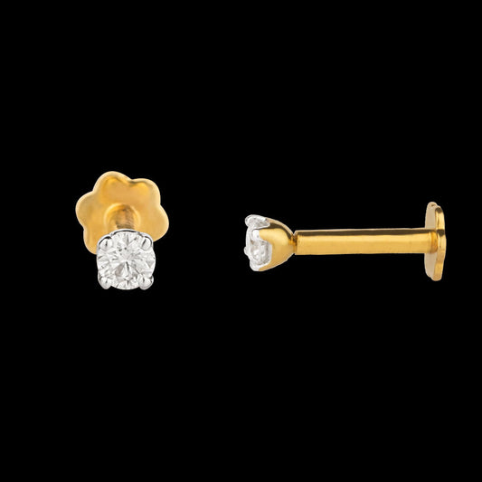 14K Yellow Gold Diamond Nosepin - 0.02ct SI-IJ