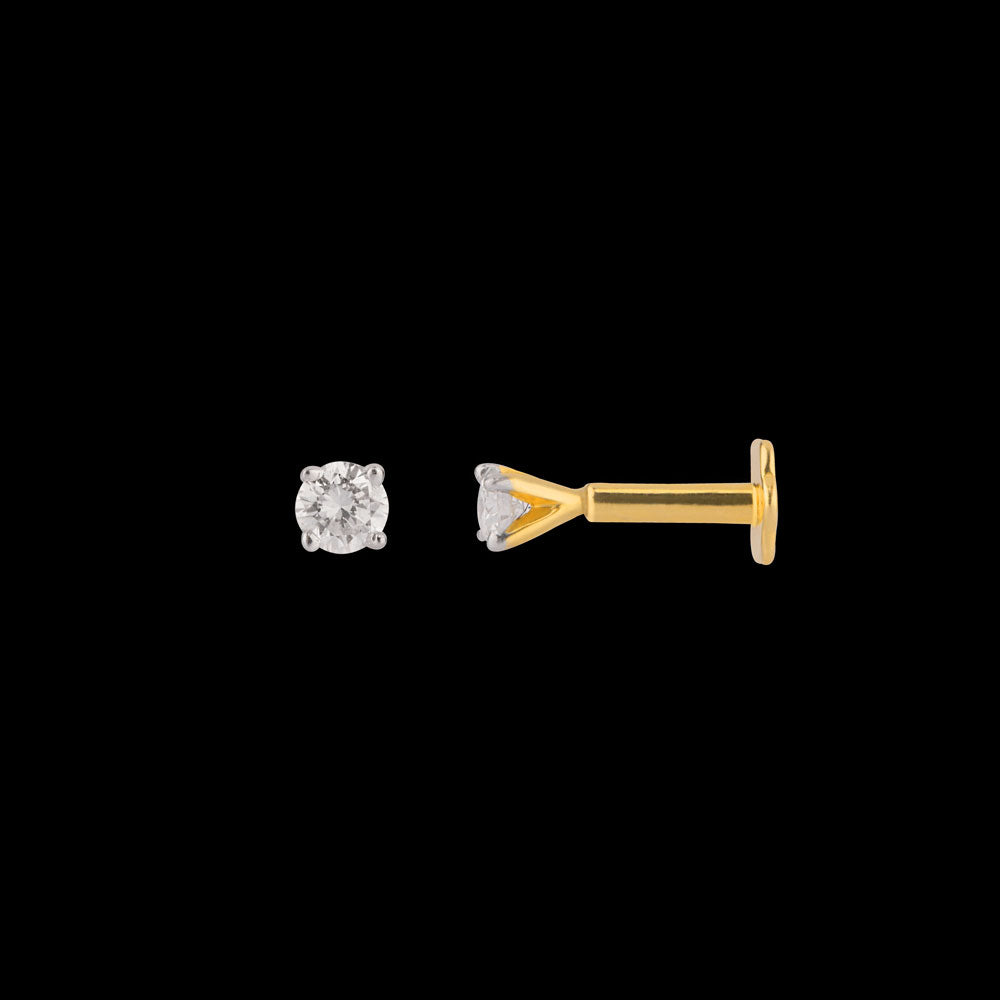 18K Yellow Gold Diamond Nosepin - 0.2ct VVS-GH