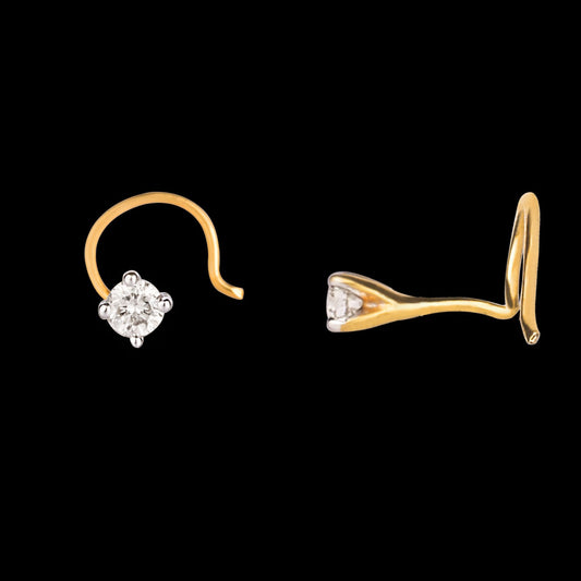 18K Yellow Gold Diamond Nosepin - 0.2ct VS-GH