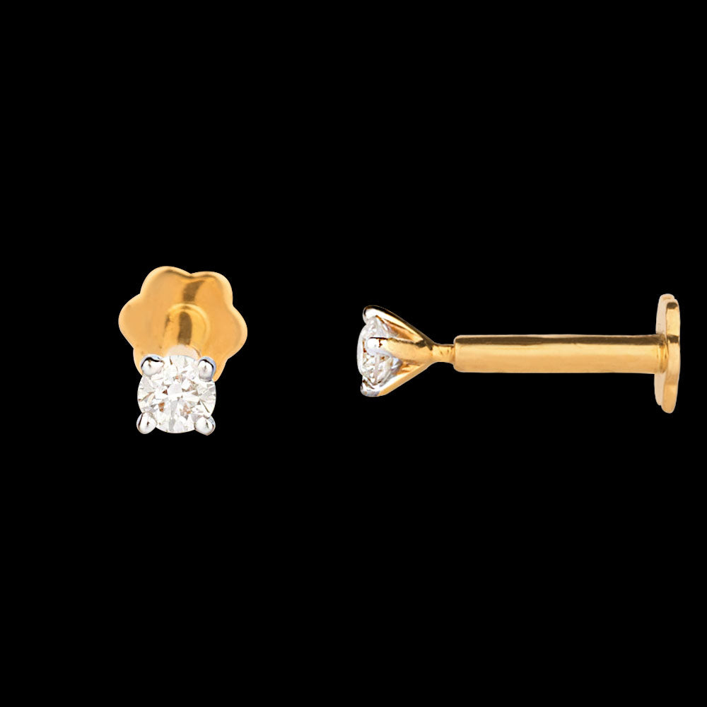 18K Yellow Gold Diamond Nosepin - 0.034ct VS-HI
