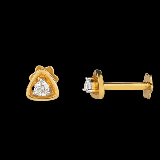 18K Yellow Gold Diamond Nosepin - 0.039ct VVS-EF