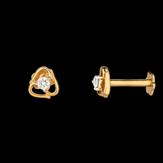 18K Yellow Gold Diamond Nosepin - 0.039ct VVS-EF