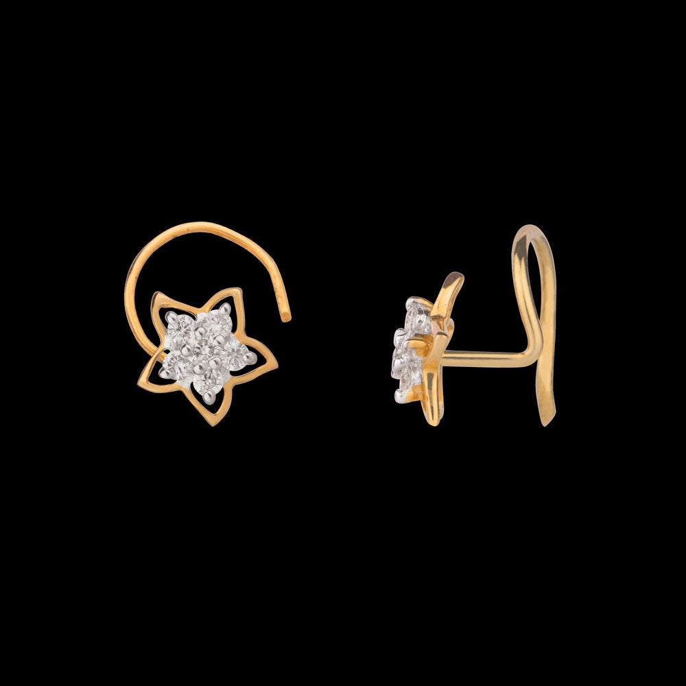 14K Yellow Gold Diamond Nosepin - 0.02ct SI-IJ