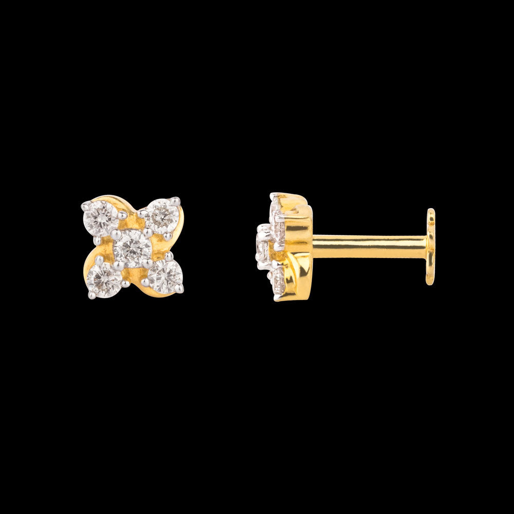 14K Yellow Gold Diamond Nosepin - 0.11ct SI-IJ