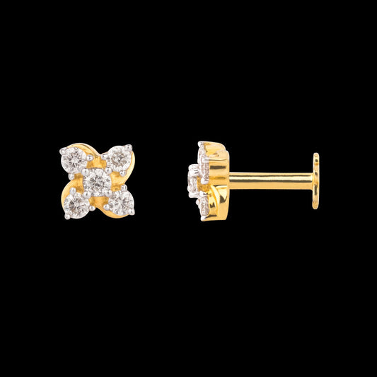 14K Yellow Gold Diamond Nosepin - 0.11ct SI-IJ