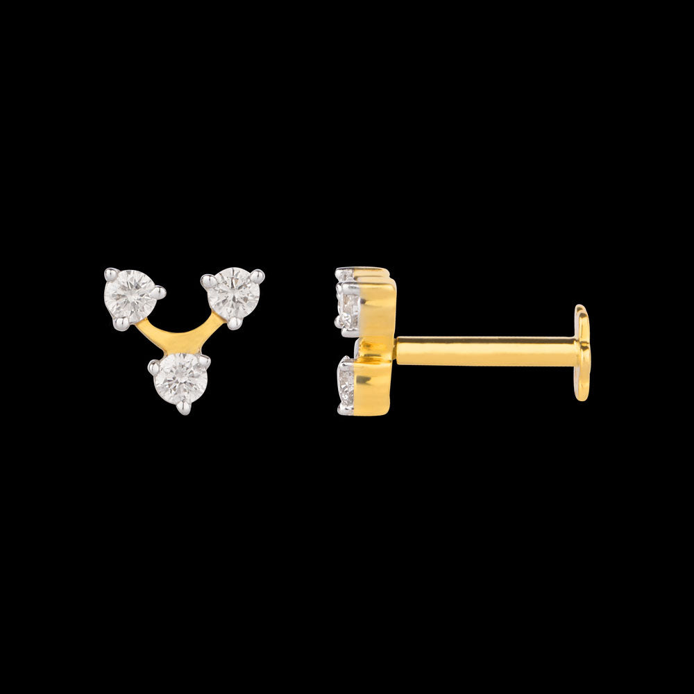 14K Yellow Gold Diamond Nosepin - 0.09ct SI-IJ