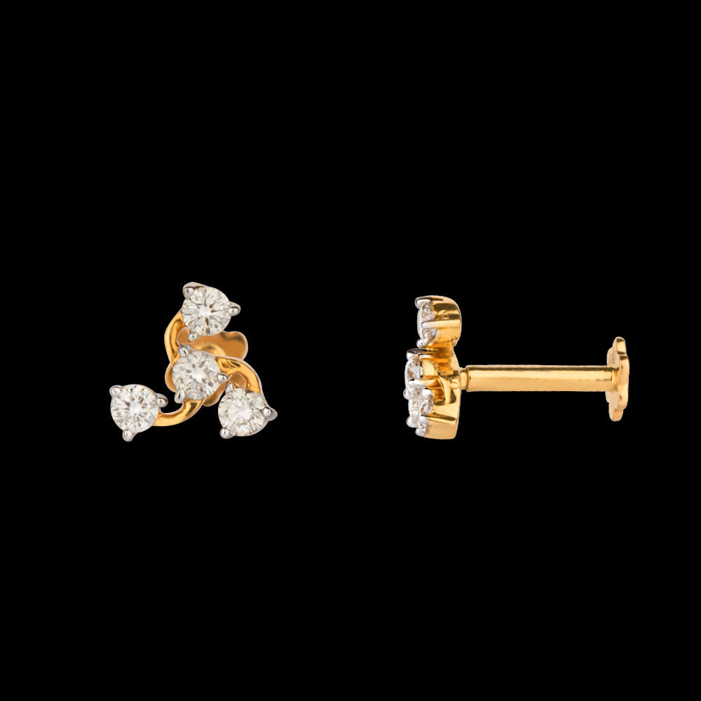 14K Yellow Gold Diamond Nosepin - 0.12ct SI-IJ