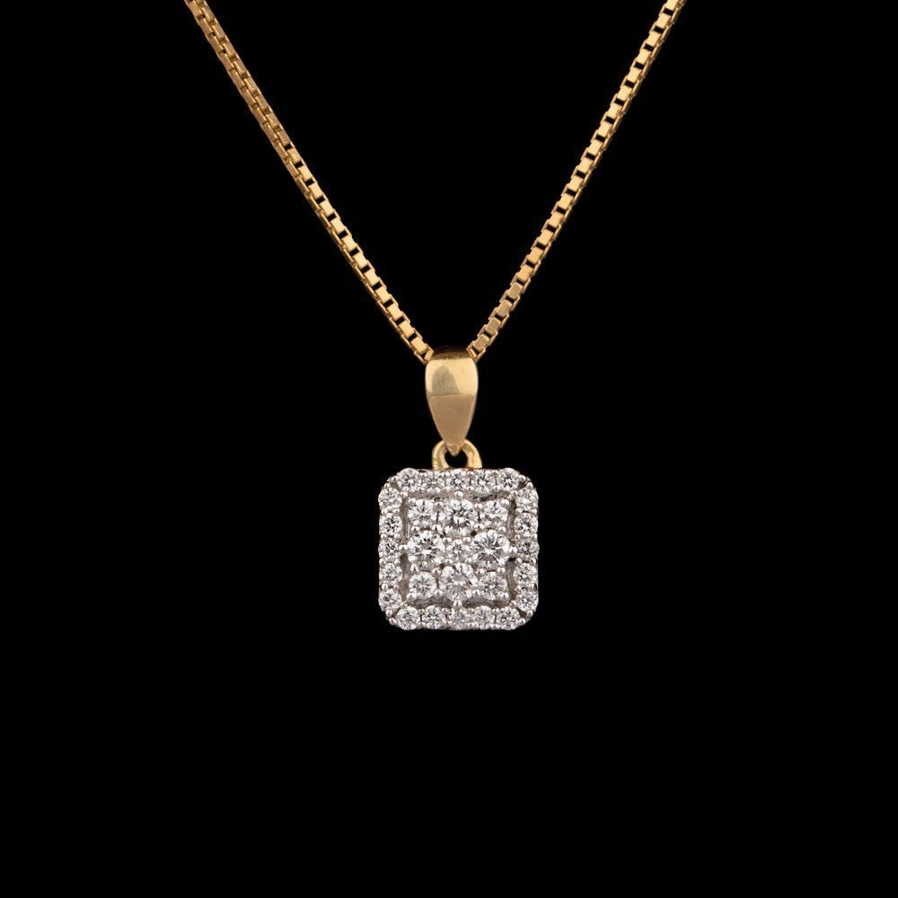 18K Yellow Gold Diamond Pendant - 0.32ct VVS-FG