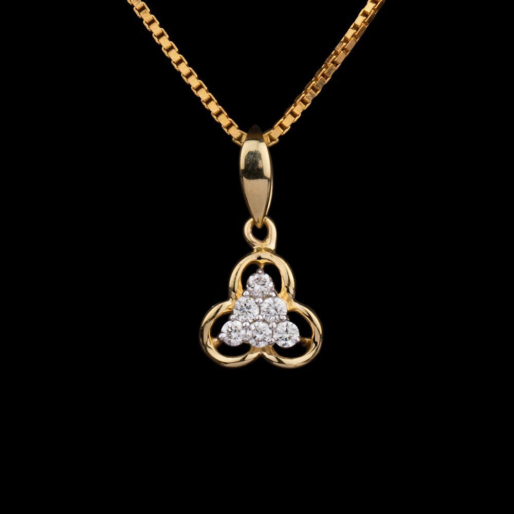 14K Yellow Gold Diamond Pendant - 0.1ct SI-IJ