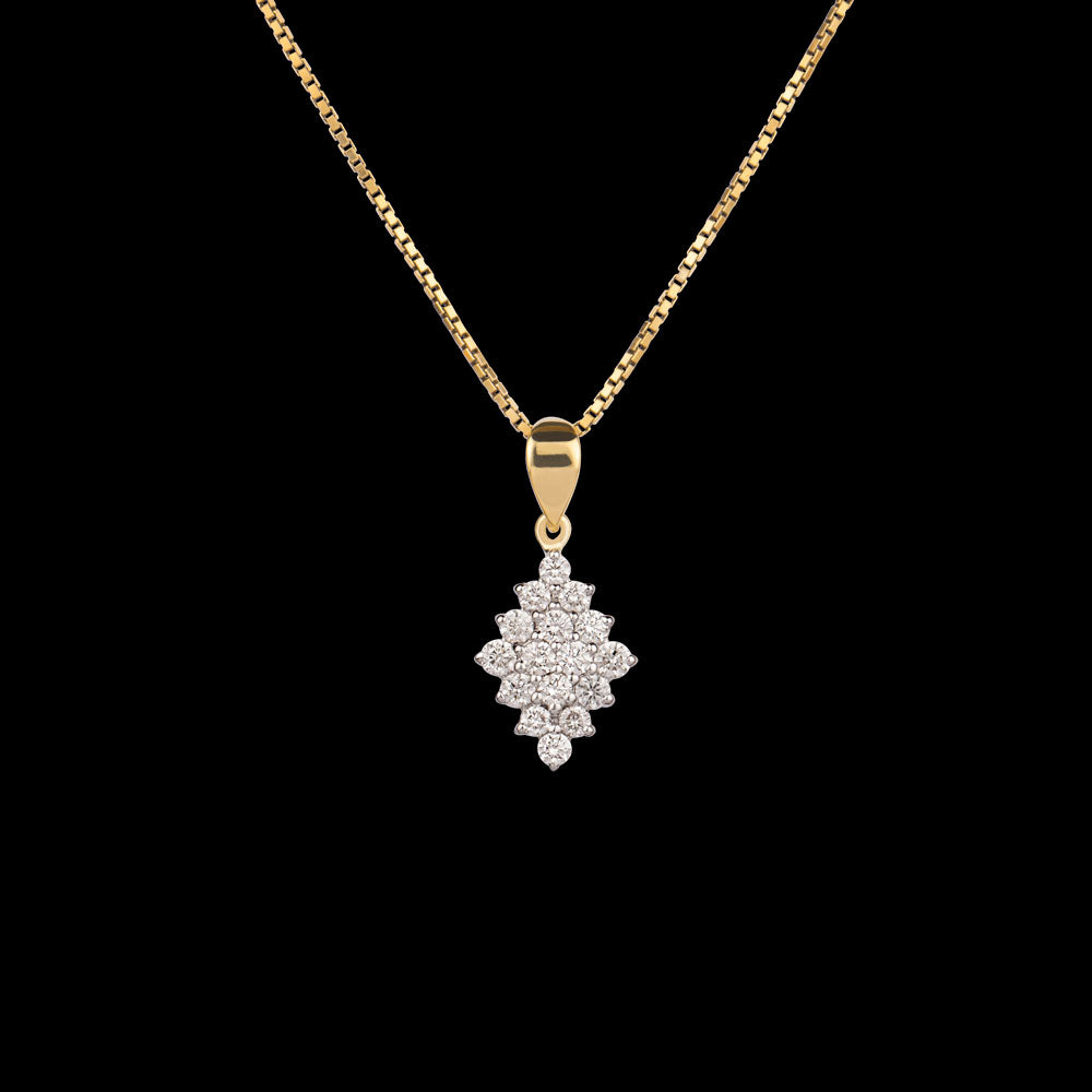 18K Yellow Gold Diamond Pendant - 0.446ct VS-GH