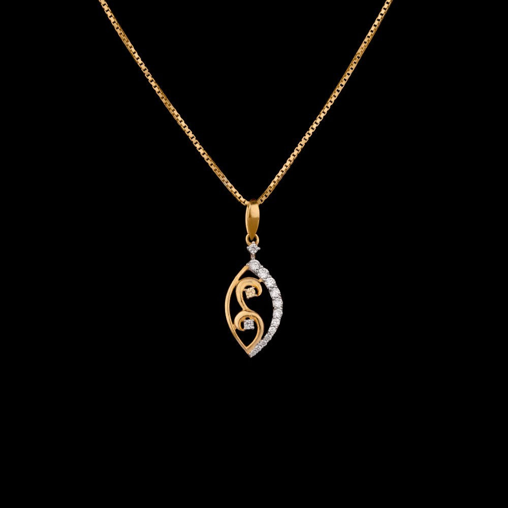 14K Yellow Gold Diamond Pendant - 0.21ct SI-IJ