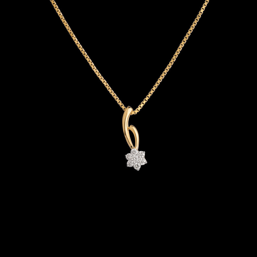 18K Yellow Gold Diamond Pendant - 0.15ct VVS-VS-GH