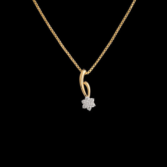 18K Yellow Gold Diamond Pendant - 0.15ct VVS-VS-GH