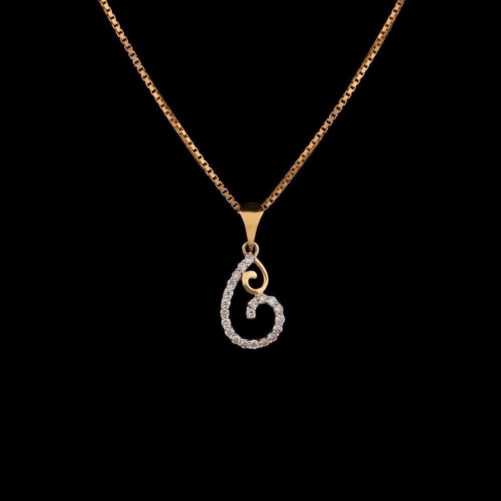 14K Yellow Gold Diamond Pendant - 0.14ct SI-IJ