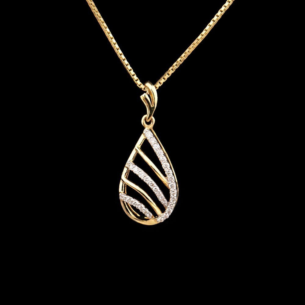 14K Yellow Gold Diamond Pendant - 0.18ct SI-IJ
