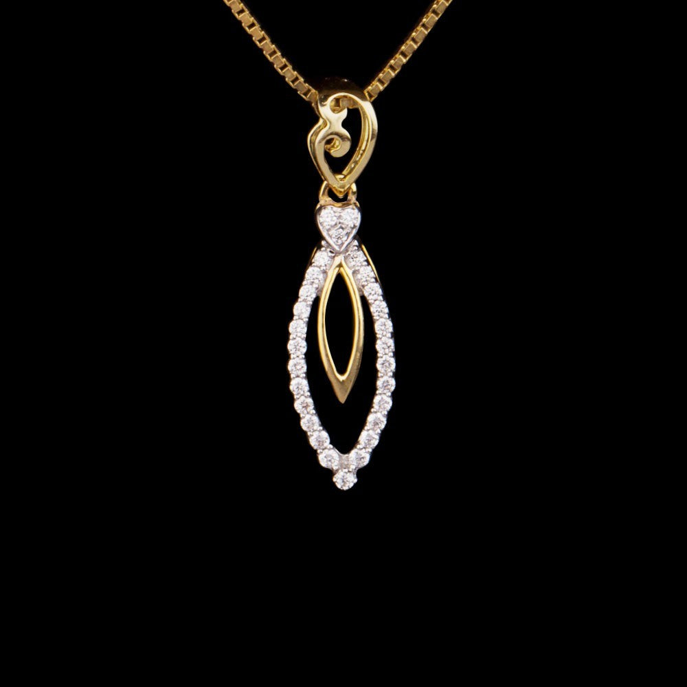 14K Yellow Gold Diamond Pendant - 0.15ct SI-IJ