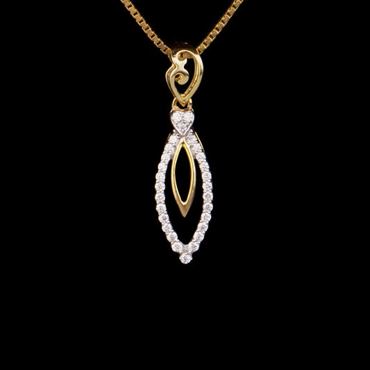 14K Yellow Gold Diamond Pendant - 0.15ct SI-IJ