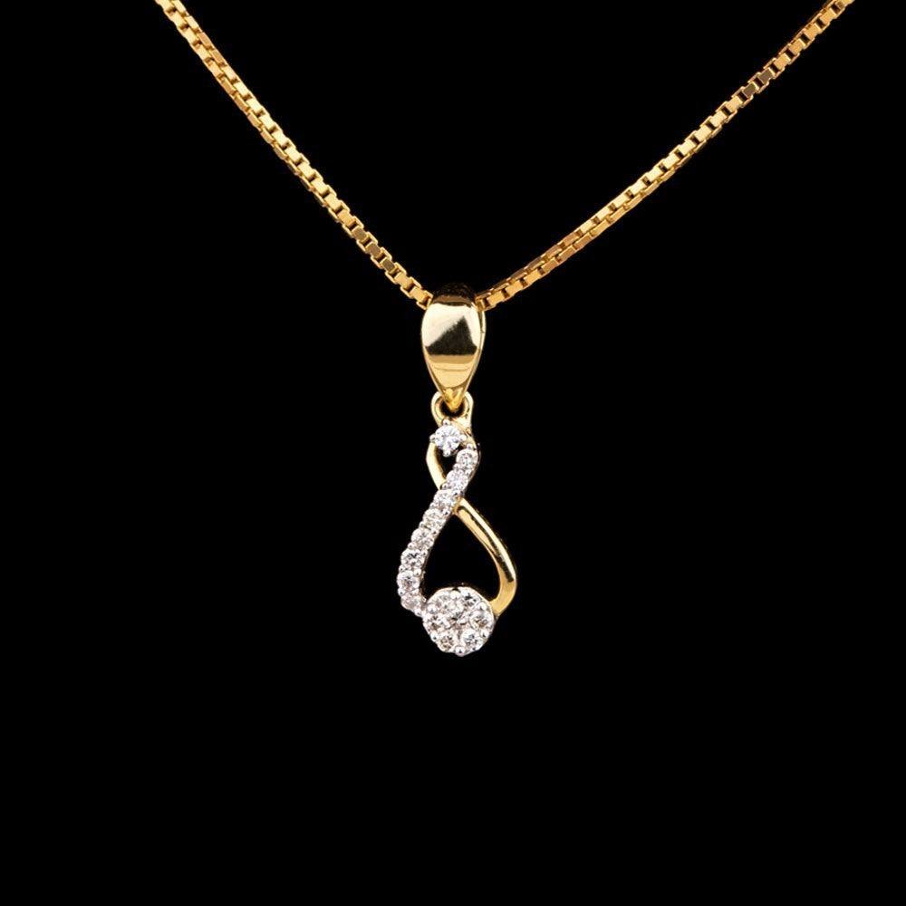 14K Yellow Gold Diamond Pendant - 0.11ct SI-IJ