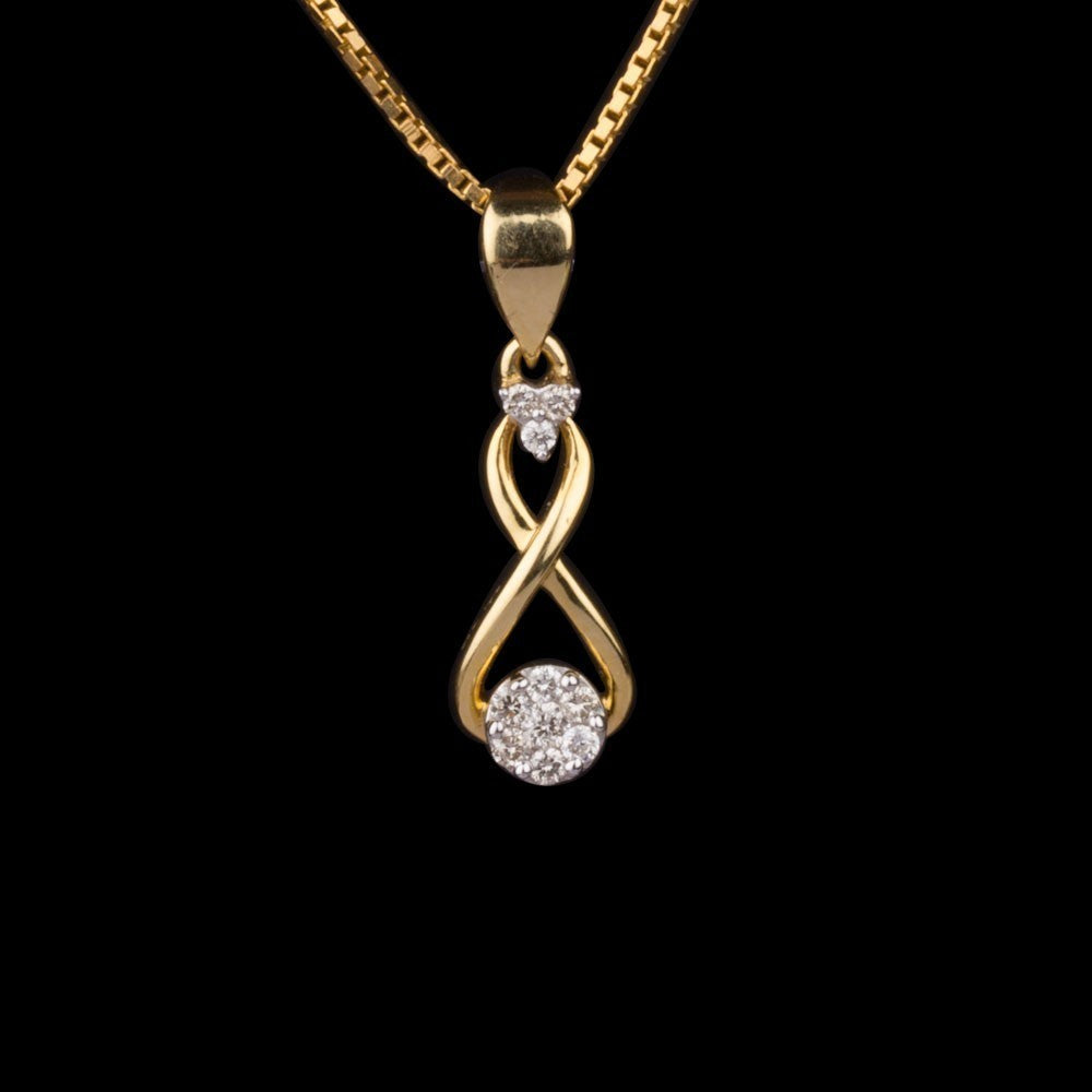 14K Yellow Gold Diamond Pendant - 0.11ct SI-IJ