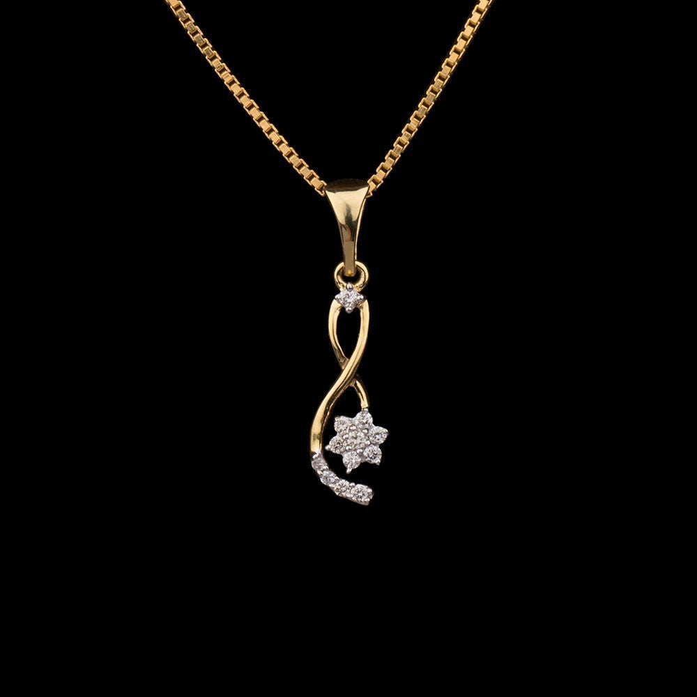 14K Yellow Gold Diamond Pendant - 0.09ct SI-IJ