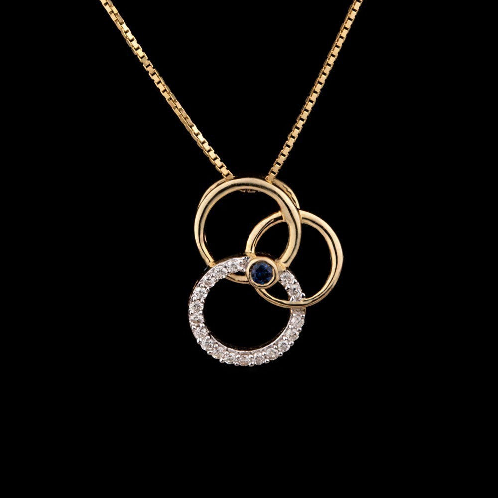 18K Yellow Gold Diamond Pendant - 0.13ct VVS-FG