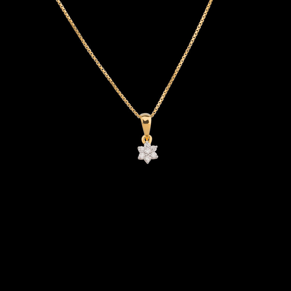 18K Yellow Gold Diamond Pendant - 0.09ct VVS-VS-GH