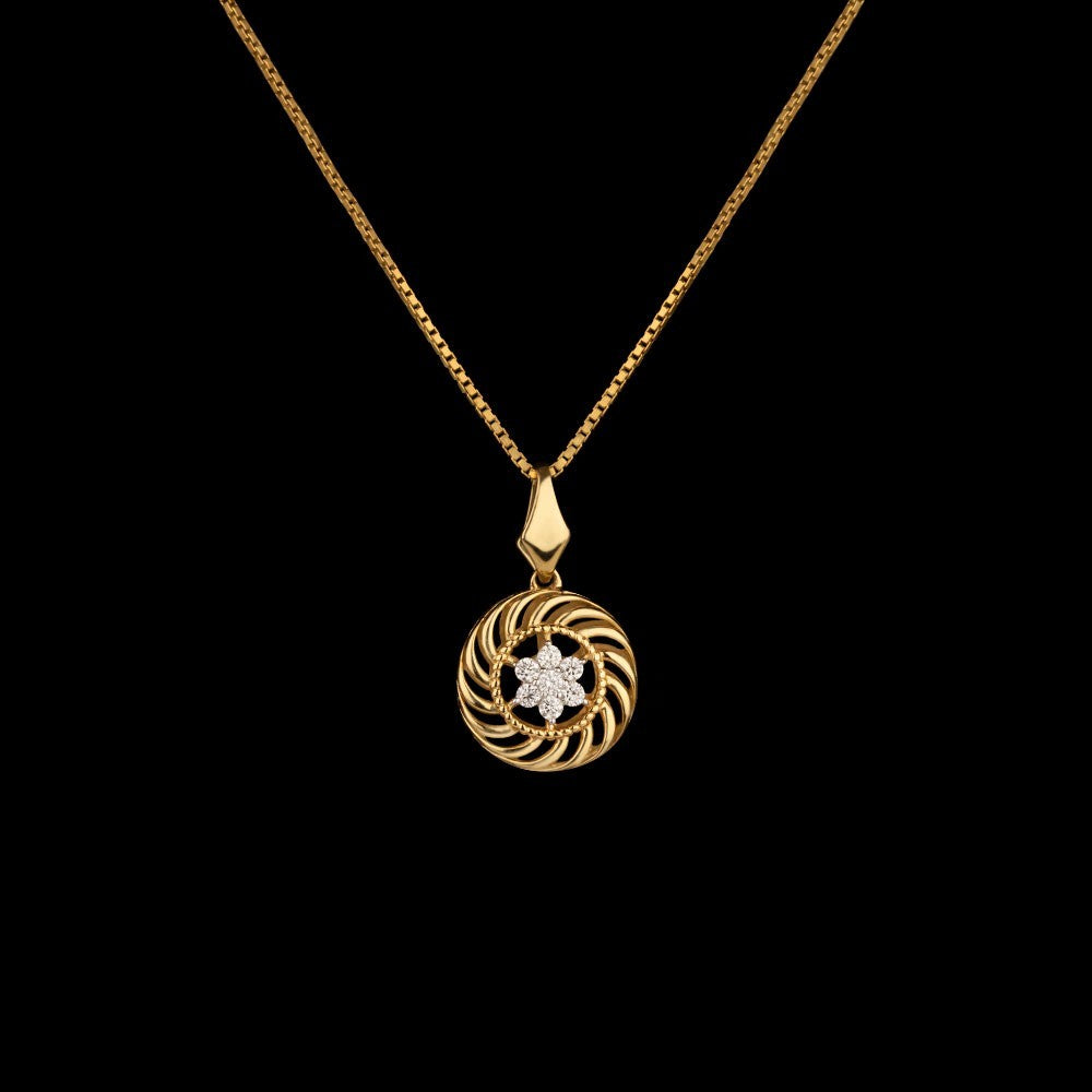 14K Yellow Gold Diamond Pendant - 0.12ct SI-IJ