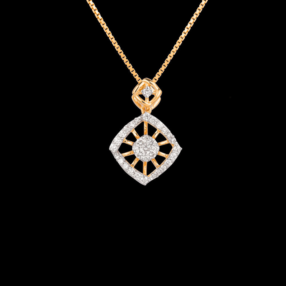 14K Rose Gold Diamond Pendant - 0.4ct VVS-VS-GH