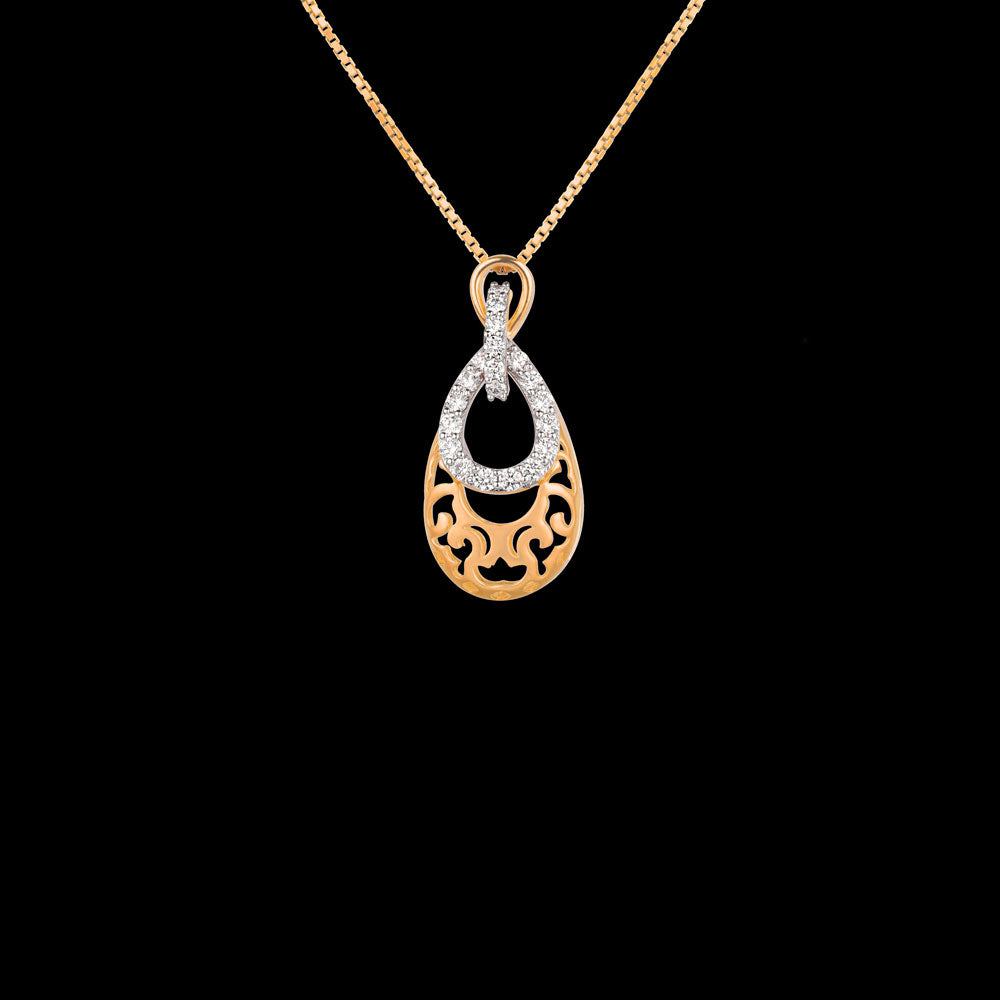 14K Rose Gold Diamond Pendant - 0.39ct VVS-VS-GH