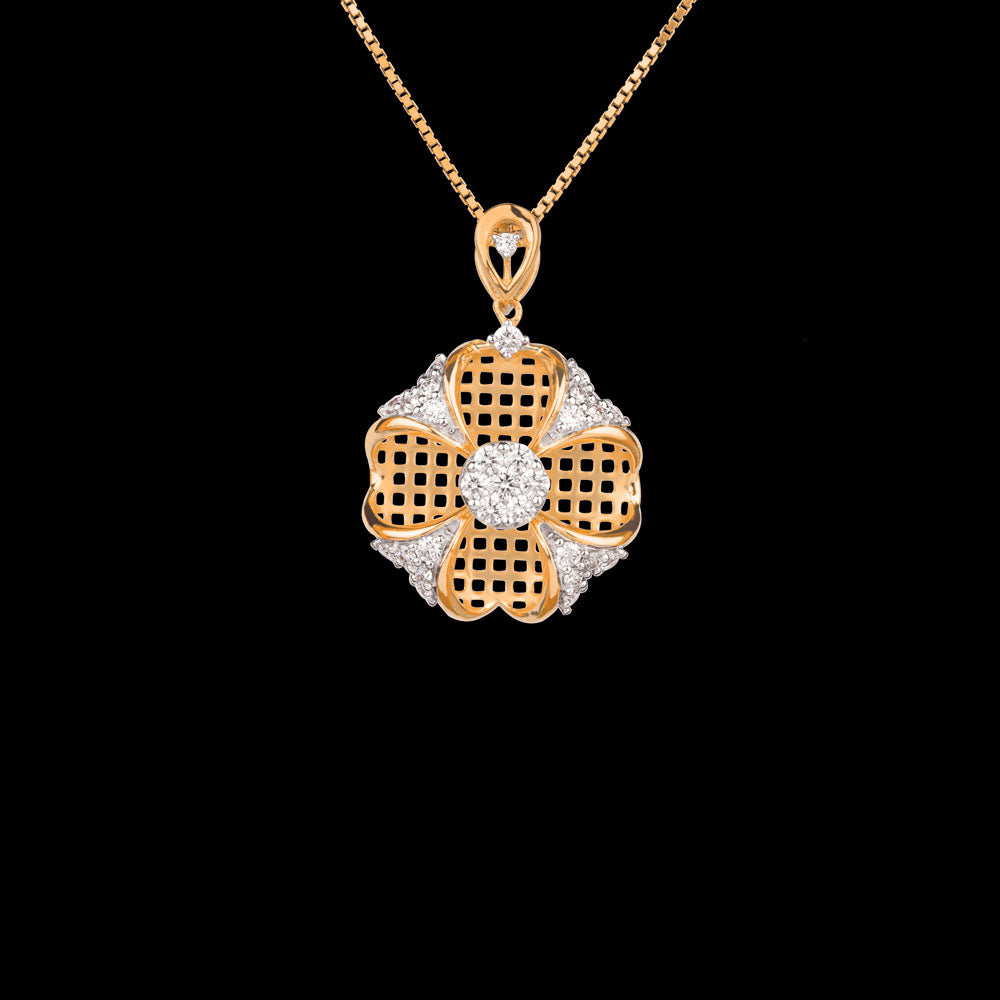 18K Yellow Gold Diamond Pendant - 0.843ct VVS-VS-GH