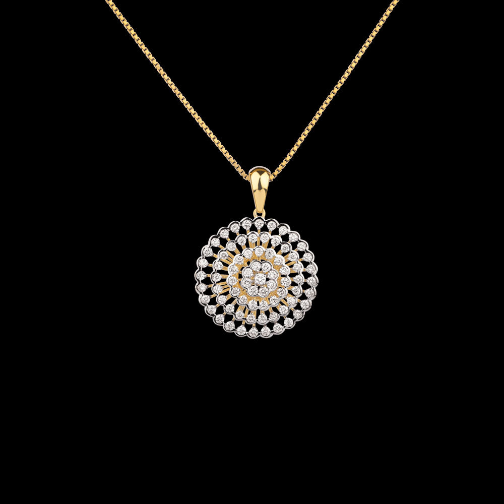 18K Yellow Gold Diamond Pendant - 0.918ct VVS-VS-GH