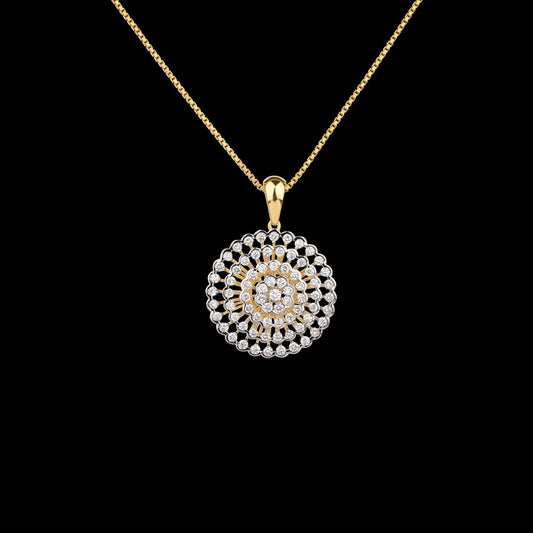18K Yellow Gold Diamond Pendant - 0.918ct VVS-VS-GH