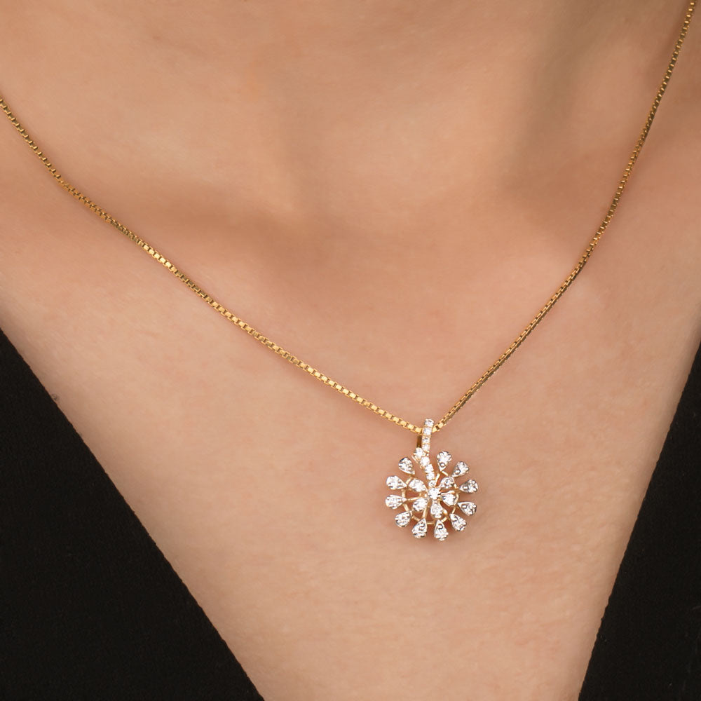 14K Yellow Gold Diamond Pendant - 0.25ct VS-SI-HI
