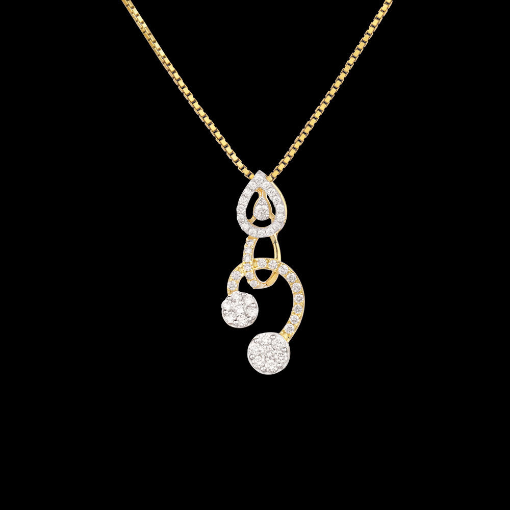 14K Yellow Gold Diamond Pendant - 0.36ct VVS-VS-HI