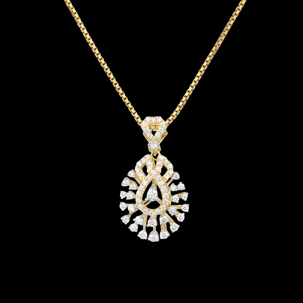 14K Yellow Gold Diamond Pendant - 0.449ct VVS-VS-HI