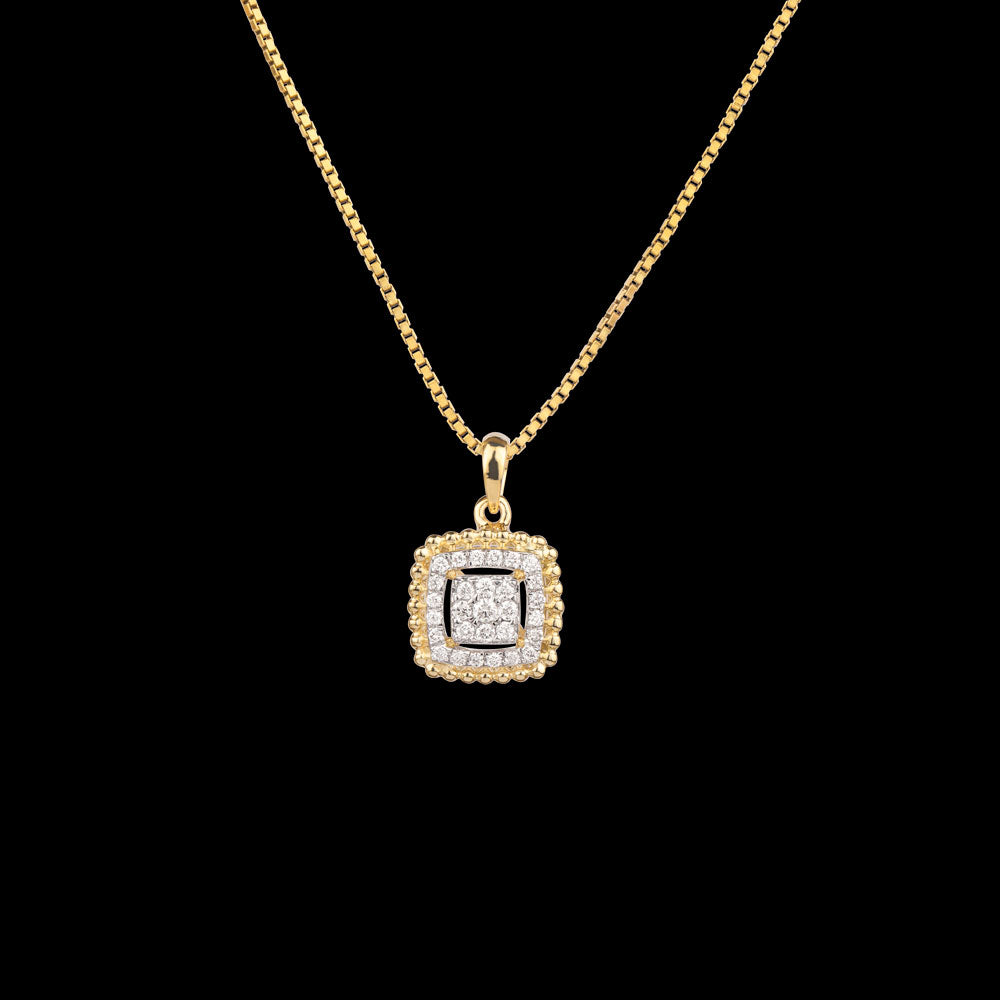 14K Yellow Gold Diamond Pendant - 0.141ct VVS-VS-GH