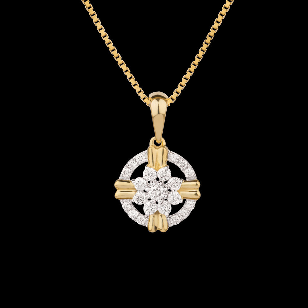 14K Yellow Gold Diamond Pendant - 0.301ct VVS-VS-HI